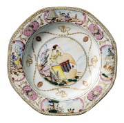 This porcelain soup plate, decorated with the arms of Ker with Martin in pretence, was made in China around 1780-90. Part of the gift of Leo A. and Doris C. Hodroff to Winterthur. Image courtesy of Winterthur